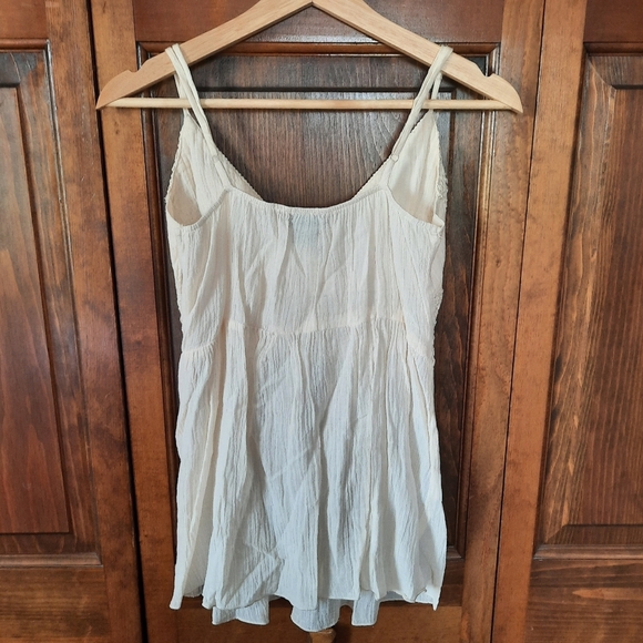 Vintage Y2K Rave 100% Cotton Boho Festival Cream Crochet Tunic Tank Top Size M - Picture 7 of 9